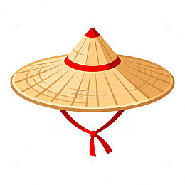 卡通风格草帽设计元素