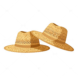 【标题】：草编帽子插画