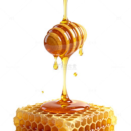 蜂蜜流淌蜂巢特写