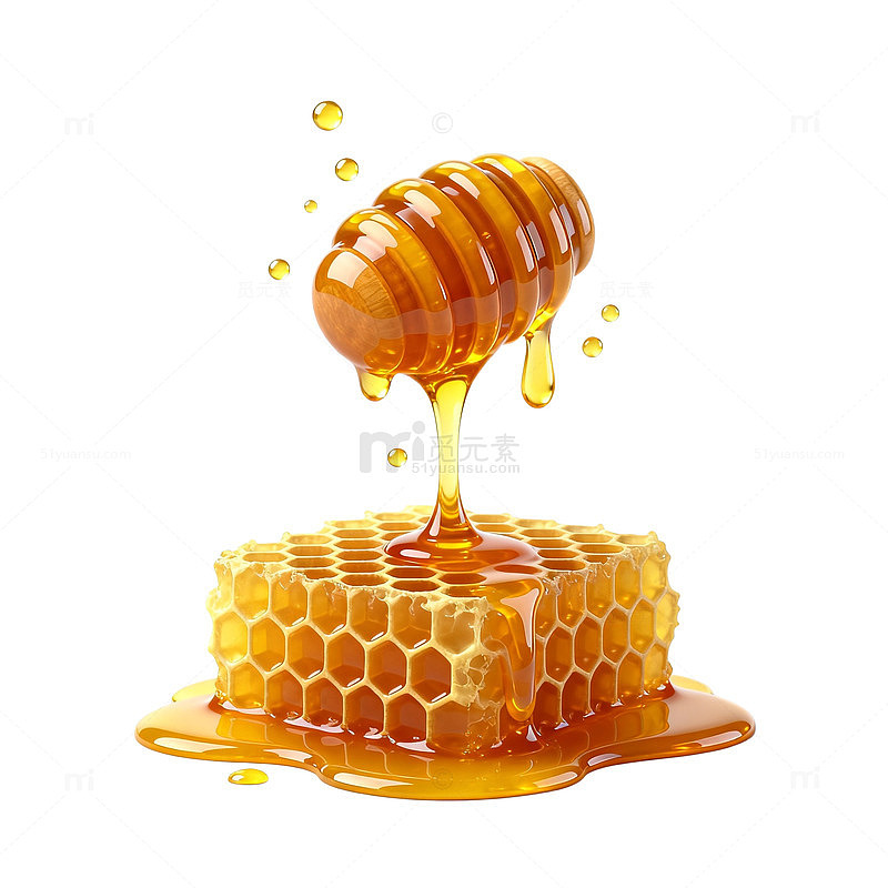 蜂蜜蜂巢流淌插画