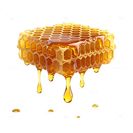 晶莹蜂蜜蜂巢特写