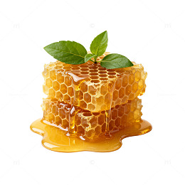 蜂巢蜂蜜绿叶美食