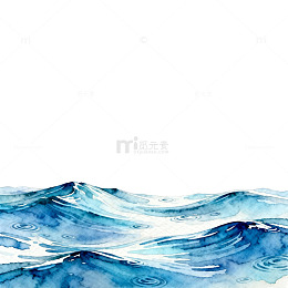 水彩海浪艺术画作