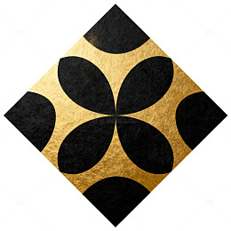 金色黑花几何图案设计