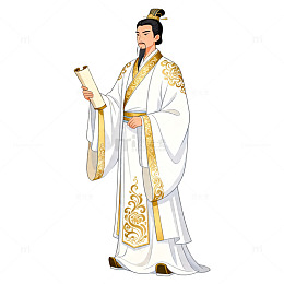 古风人物卷轴插画设计素材