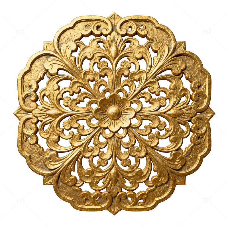 金色复古花纹装饰图案