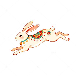 彩绘兔子插画素材