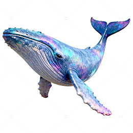 彩绘鲸鱼立体模型设计素材