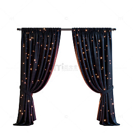 黑色奢华窗帘装饰设计素材