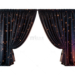 华丽黑色星光窗帘装饰