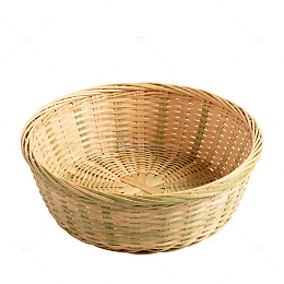 竹编圆形果篮手工编织