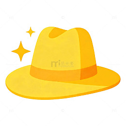 卡通风格黄色帽子图案设计素材