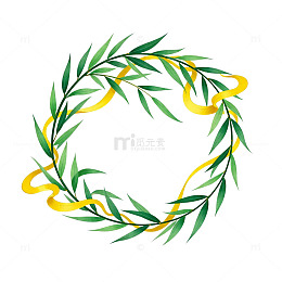 绿色植物花环图案设计