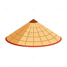 简约风斗笠插图设计元素