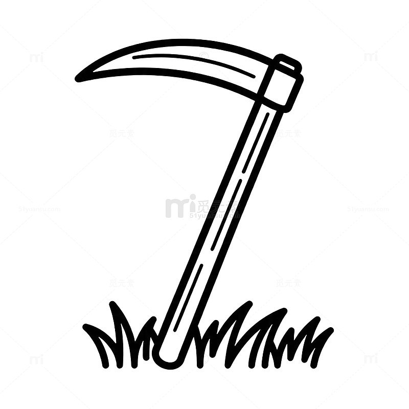 简约镰刀线条图标