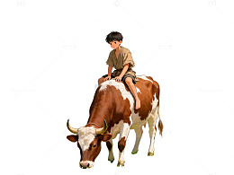 田园牧歌少年骑牛图