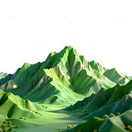 低多边形绿色山脉艺术图