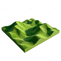 三维绿色山脉风景图