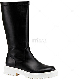 黑色长靴真皮厚底时尚靴