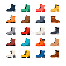多彩靴子插画素材