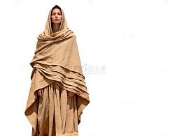 简约风格麻布包裹人像