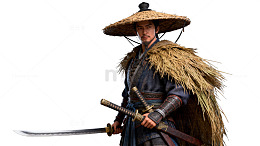 古风武士雕像模型