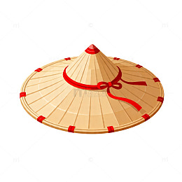 卡通越南斗笠草帽素材