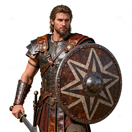 古罗马战士形象艺术插画