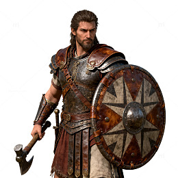 古罗马战士战斗插画