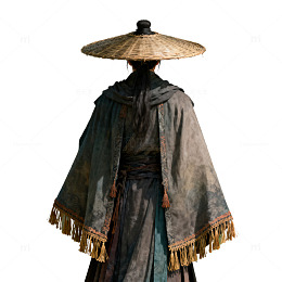 古风侠客竹林背影