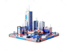 未来城市科技建筑模型