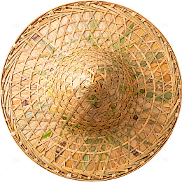 稻草编制农具帽