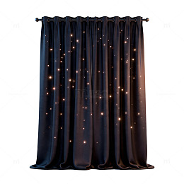 星光点点深蓝色窗帘装饰