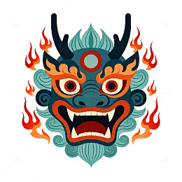 神兽图案插画设计风格元素