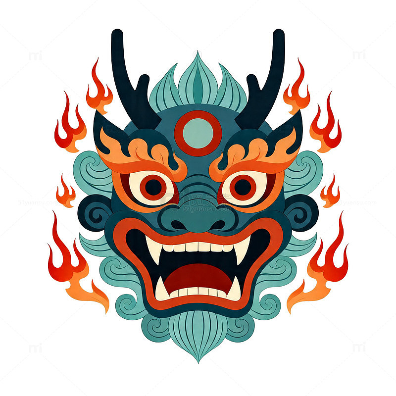 神兽图案插画设计风格元素