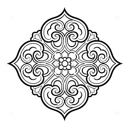 对称花纹图案装饰设计素材