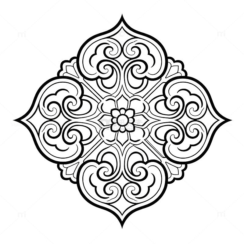 对称花纹图案装饰设计素材