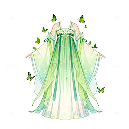 古风仙女裙插画设计素材