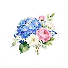 水彩花卉装饰图案设计素材