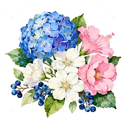 水彩花卉装饰图案设计素材