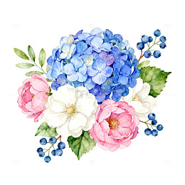 水彩花卉插画设计素材