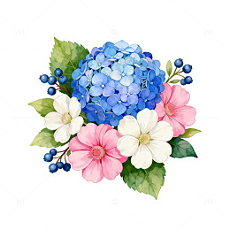水彩花卉装饰图案设计素材