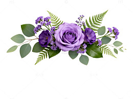 紫色花卉装饰设计素材