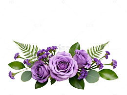 紫色花卉装饰图案设计素材