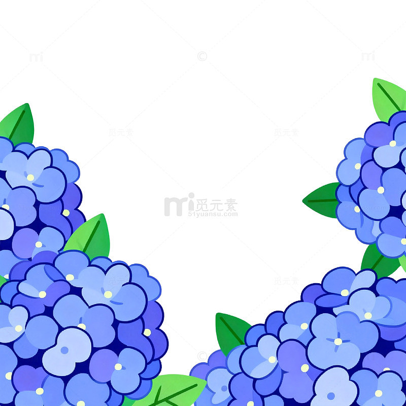 卡通风紫色花卉边框设计素材