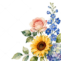 水彩花卉装饰画设计素材