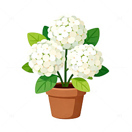 卡通风格盆栽花卉插画设计素材