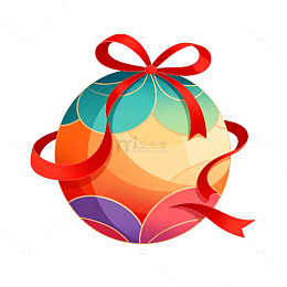 彩虹色礼盒节日装饰素材