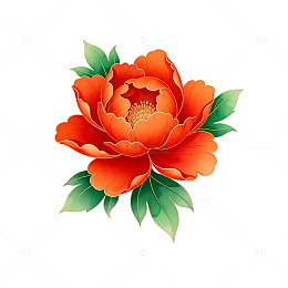 牡丹花插画素材