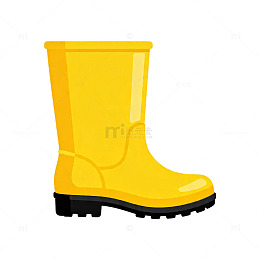 卡通风格黄色雨靴插画